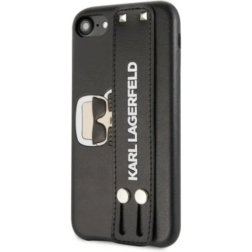 iPhone 7/8/SE 2020 fekete tok Karl Lagerfeld dombornyomott pánttal (KLHCI8HA2BK) - 2
