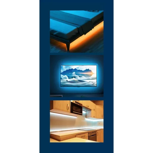 Baseus SMD LED csík, szalag 5W 1,5 m + távirányító fekete (DGKU-01) - 18