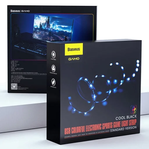 Baseus SMD LED csík, szalag 5W 1,5 m + távirányító fekete (DGKU-01) - 22