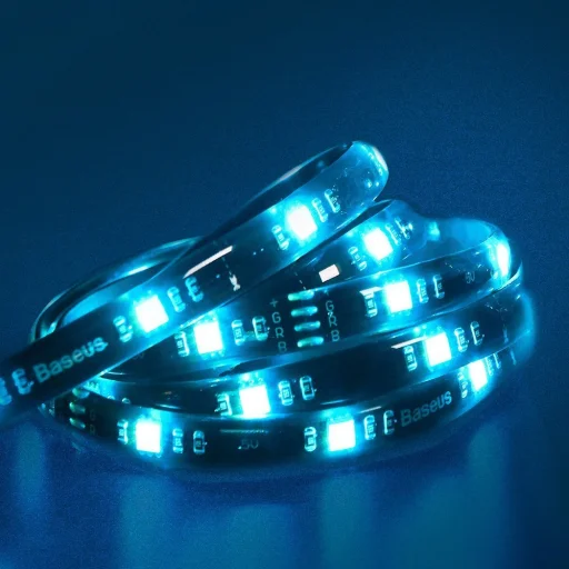 Baseus Öntapadós RGB színes fénycsík hosszabbító csomag 5W 1m fekete (DGRGB-01) - 6