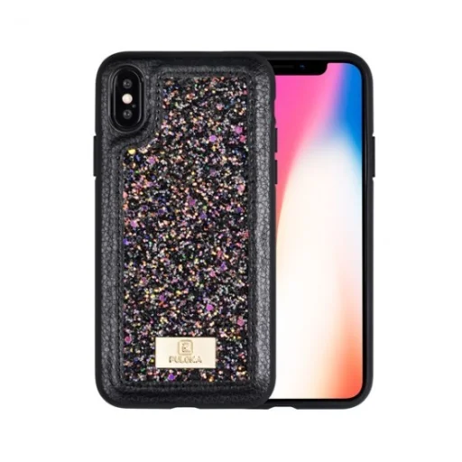 Puloka Glitter csillámos tok iPhone 7/8/SE 2020 Fekete/Sötététkék-Rózsaszín - 1