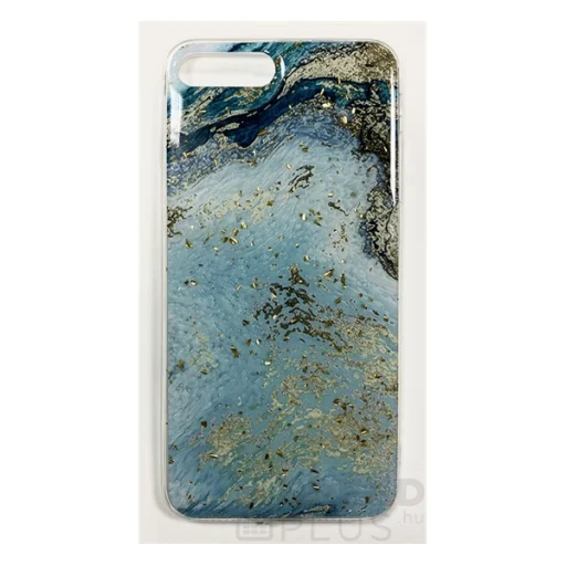 Márvány mintás iPhone 7/8/SE 2020 szilikon tok kék színben - 1