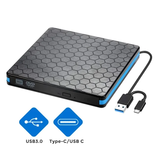 RayCue külső CD/DVD író/olvasó USB 3.0, Type-C csatlakozóval - 3