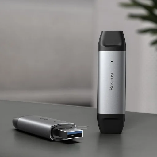 Baseus 2in1 USB 3.0/ USB Type C kártyaolvasó micro SD / SD szürke (CADKQ-B0G) - 6