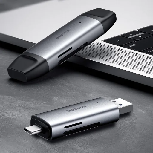 Baseus 2in1 USB 3.0/ USB Type C kártyaolvasó micro SD / SD szürke (CADKQ-B0G) - 8