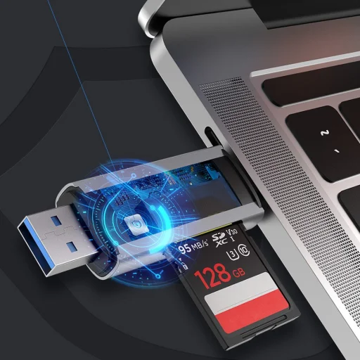 Baseus 2in1 USB 3.0/ USB Type C kártyaolvasó micro SD / SD szürke (CADKQ-B0G) - 9