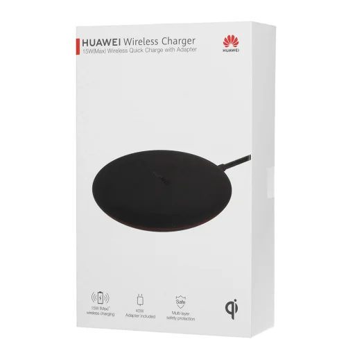 Huawei CP60 gyári vezeték nélküli gyorstöltő, fekete 15W, adapterrel - 7