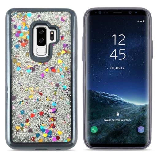 Zizo Liquid Glitter Star tok Samsung Galaxy S9 Plus fekete kerettel - 3