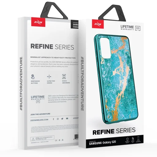 Samsung Galaxy S20 Zizo Refine ütésálló tok óceánkék márványmintás - 8
