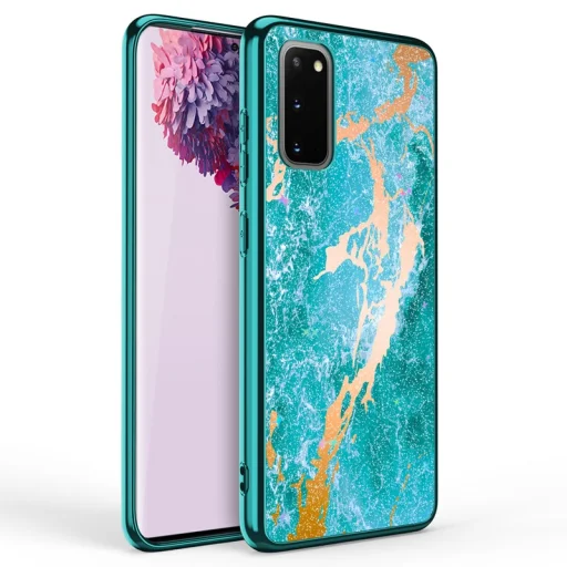 Samsung Galaxy S20 Zizo Refine ütésálló tok óceánkék márványmintás - 1