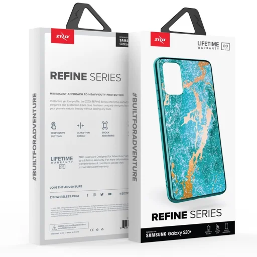 Zizo Refine ütésálló tok Samsung Galaxy S20 Plus óceánkék márványmintás - 2