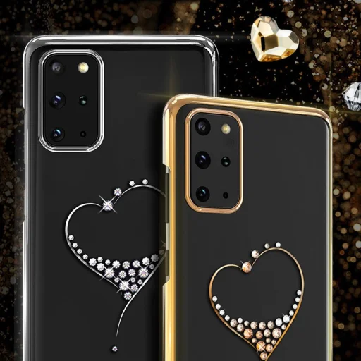 Kingxbar Wish tok Swarovski kristály díszítéssel Samsung S20+ Plus ezüst színben - 2