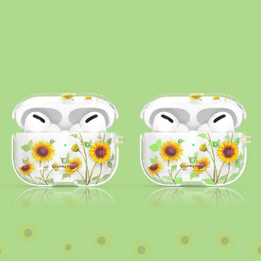 Kingxbar Spring AirPods Pro 1/2 tok Swarovski kristály díszítéssel Sunflowers - 6