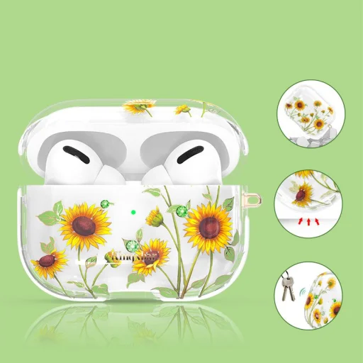 Kingxbar Spring AirPods Pro 1/2 tok Swarovski kristály díszítéssel Sunflowers - 7