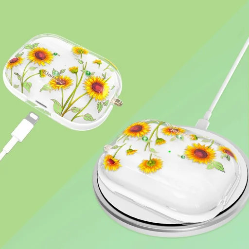 Kingxbar Spring AirPods Pro 1/2 tok Swarovski kristály díszítéssel Sunflowers - 9