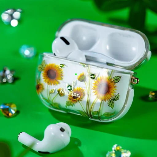 Kingxbar Spring AirPods Pro 1/2 tok Swarovski kristály díszítéssel Sunflowers - 3