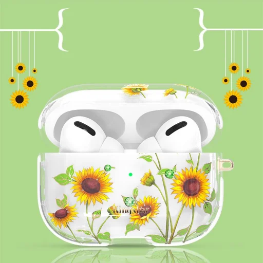 Kingxbar Spring AirPods Pro 1/2 tok Swarovski kristály díszítéssel Sunflowers - 5