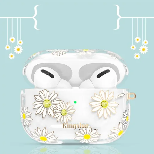 Kingxbar Spring AirPods Pro 1/2 tok Swarovski kristály díszítéssel Daisy - 2