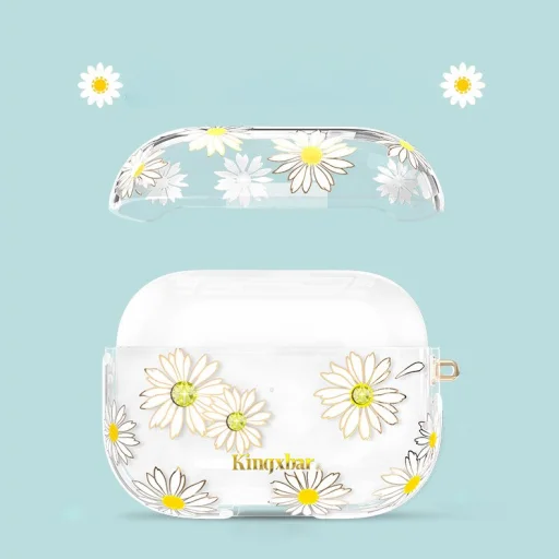 Kingxbar Spring AirPods Pro 1/2 tok Swarovski kristály díszítéssel Daisy - 7