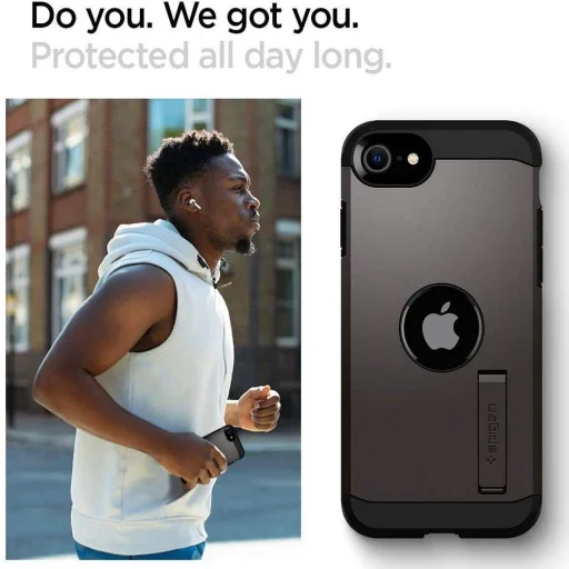 iPhone 7/8/ SE 2020/ SE 2022 Spigen Tough Armor tok kihajtható támasszal Gunmetal (ACS00949) - 7