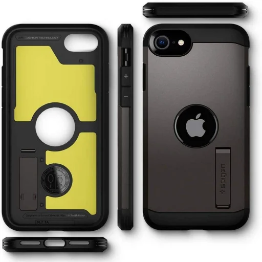 iPhone 7/8/ SE 2020/ SE 2022 Spigen Tough Armor tok kihajtható támasszal Gunmetal (ACS00949) - 2