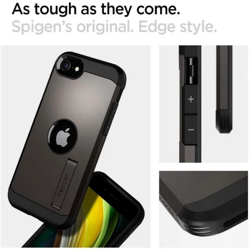 iPhone 7/8/ SE 2020/ SE 2022 Spigen Tough Armor tok kihajtható támasszal Gunmetal (ACS00949) - 5