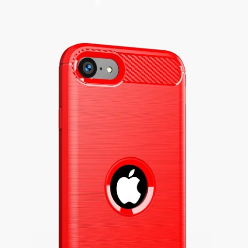 iPhone 7/8/ SE 2020/ SE2022 Szénszál mintájú TPU tok fekete - 6