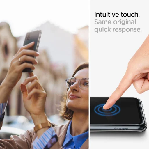 Samsung A51 Spigen Glass.Fc kijelzővédő üvegfólia fekete (AGL01131) - 6