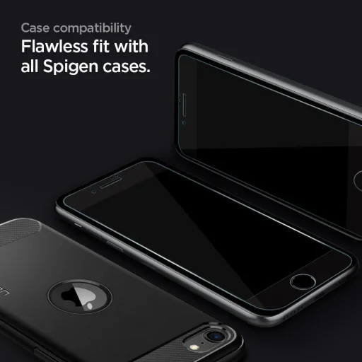 iPhone 7/8/SE 2020/SE 2022 Spigen Glass.Fc 2X kijelzővédő üvegfólia fekete - 6