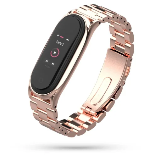 Xiaomi Mi Band 5 Tech-Protect Stainless szíj rózsa arany - 1