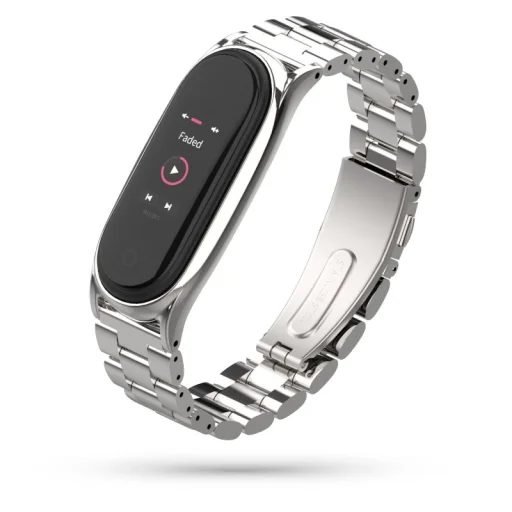 Xiaomi Mi Band 5 Tech-Protect Stainless szíj ezüst - 1