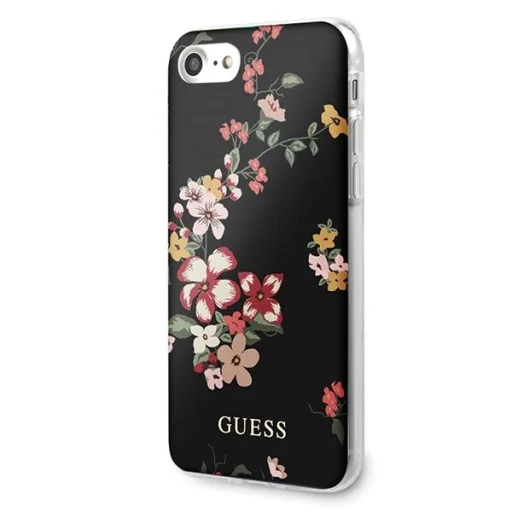 Guess GUHCI8PCUTRFL04 Flower N4 virágmintás tok iPhone 7/8/SE 2020 fekete - 2
