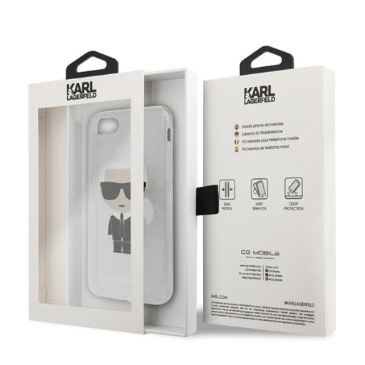 Karl Lagerfeld KLHCI8TPUTRIKSL Ikonik flitteres tok iPhone 7/8/SE 2020 ezüst - 6