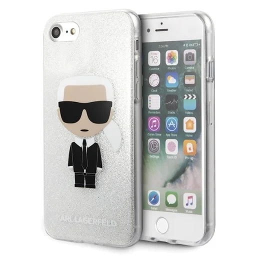 Karl Lagerfeld KLHCI8TPUTRIKSL Ikonik flitteres tok iPhone 7/8/SE 2020 ezüst - 1