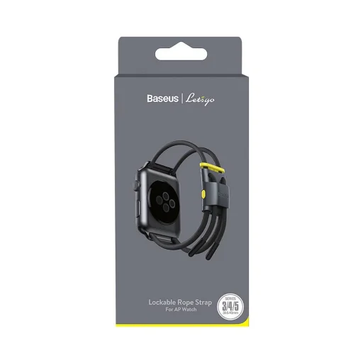 Baseus Lets go Apple Watch 3/4/5/6/7/8/SE 38/40/41 mm óraszíj méretre állítható szürke/sárga (LBAPWA4-AGY) - 7