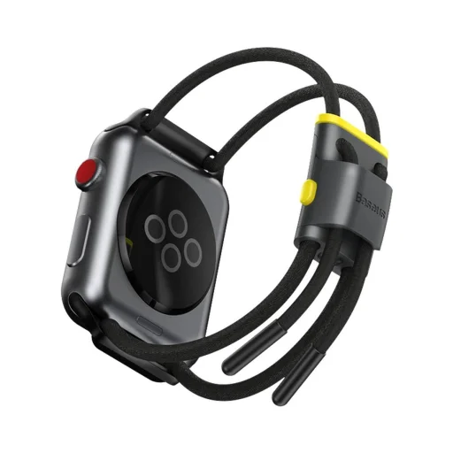 Baseus Lets go Apple Watch 3/4/5/6/7/8/SE 38/40/41 mm óraszíj méretre állítható szürke/sárga (LBAPWA4-AGY) - 4