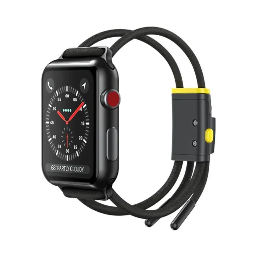 Baseus Lets go Apple Watch 3/4/5/6/7/8/SE 38/40/41 mm óraszíj méretre állítható szürke/sárga (LBAPWA4-AGY) - 1