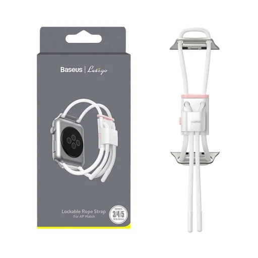 Apple Watch 4/5/6/7/8/SE/Ultra (42/44/45/49mm) óraszíj méretre állítható fehér/rózsaszín Baseus Lets go (LBAPWA4-B24) - 7
