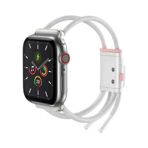 Apple Watch 4/5/6/7/8/SE/Ultra (42/44/45/49mm) óraszíj méretre állítható fehér/rózsaszín Baseus Lets go (LBAPWA4-B24) - 1