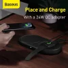 Baseus 2in1 vezeték nélküli Qi gyorstöltő fekete színben (WXPL-B01) thumbnail
