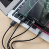 HOCO X14 3in1 töltő kábel 2.4A Micro USB/Lightning/Type-C fekete, iPhone töltőkábel thumbnail