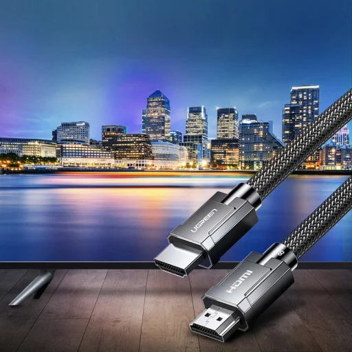 Ugreen HDMI 2.1 kábel 8K 60 Hz / 4K 120 Hz 3D 48 Gbps HDR VRR QMS ALLM eARC QFT 1m szürke (HD135 70319) - 2