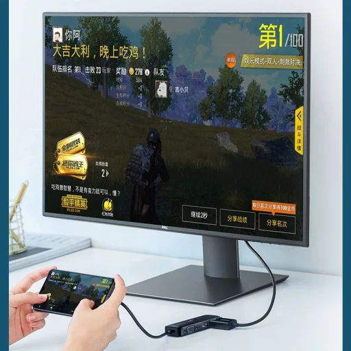 Ugreen adapter konverter VGA / DisplayPort V1.2a / HDMI V2.0b 4K@60 Hz - USB Type C fekete (60568 CM260) - 4