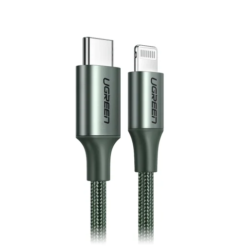 Ugreen MFI USB Type C - Lightning kábel Power Delivery 3A 480Mbps 1m Midnight Green (80564 US304) - 1