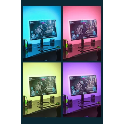 Baseus Öntapadós RGB színes fénycsík hosszabbító csomag 5W 1m fekete (DGRGB-01) - 13