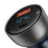 Baseus Univerzális autós töltő USB / USB Type C 65 W 5 A SCP Quick Charge 4.0 + Power Delivery 3.0 LCD kijelzővel szürke (CCKX-C0G) - 4