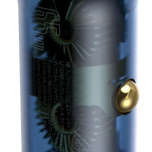 Baseus Univerzális autós töltő USB / USB Type C 65 W 5 A SCP Quick Charge 4.0 + Power Delivery 3.0 LCD kijelzővel szürke (CCKX-C0G) - 5