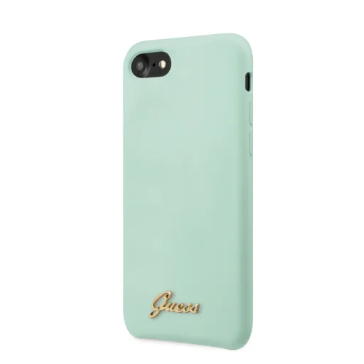 Guess iPhone 7/8/SE 2020/2022 tok  Silicone Vintage zöld színben arany logóval (GUHCI8LSLMGGR) - 3