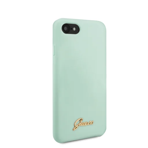 Guess iPhone 7/8/SE 2020/2022 tok  Silicone Vintage zöld színben arany logóval (GUHCI8LSLMGGR) - 4