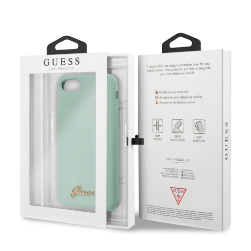 Guess iPhone 7/8/SE 2020/2022 tok  Silicone Vintage zöld színben arany logóval (GUHCI8LSLMGGR) - 5